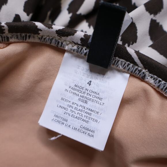 J. CREW Plunge V-Neck One-Piece Swimsuit Leopard Print Lined Summer Women's 4 - Picture 11 of 12